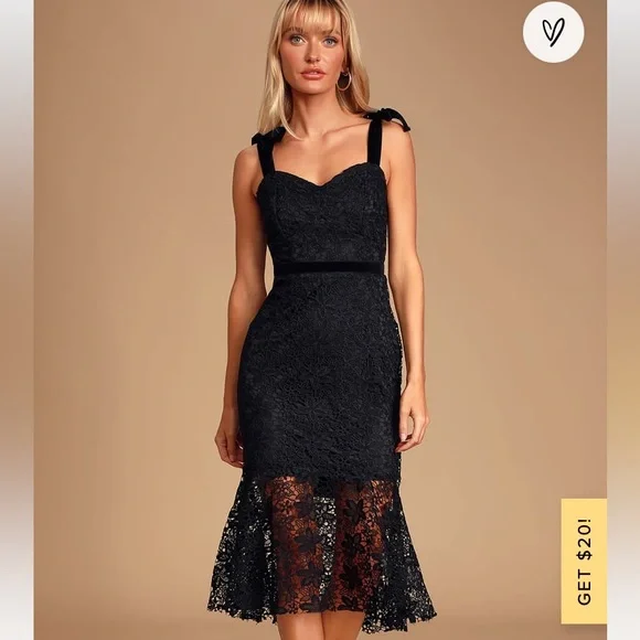 Lulus Dresses Nwot Lulus Utterly Entranced Black Crochet Lace